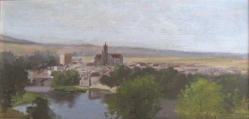 Adrien Lavieille Vue de Moret-sur-Loing oil painting picture